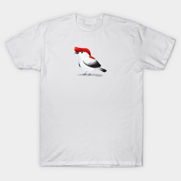 Araripe Manakin Bird T-Shirt by julianamotzko